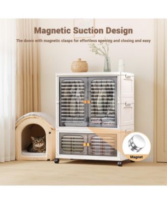 1 Pc Plastic Free Installation Baby Wardrobe Folding Storage Cabinet Multi-Layer Children's Small Wardrobe Household Clothes Storage Box