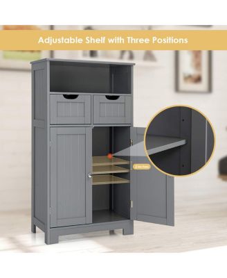 Bathroom Wooden Side Cabinet with 2 Drawers and 2 Doors