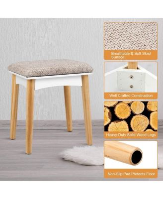 Vanity Desk Set with 3-Color Adjustable LED Lighted Mirror and Drawers