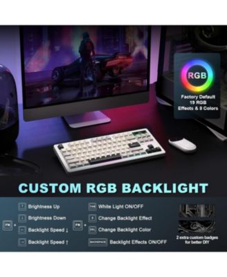 YZ87 75% Gasket Mechanical Keyboard, TKL Wireless Hot Swappable Bluetooth Gaming Keyboard with 4-Layer Padding, BT5.0/2.4Ghz/Type-C NKRO RGB Backlit Keyboard for Win/Mac Milk Switch