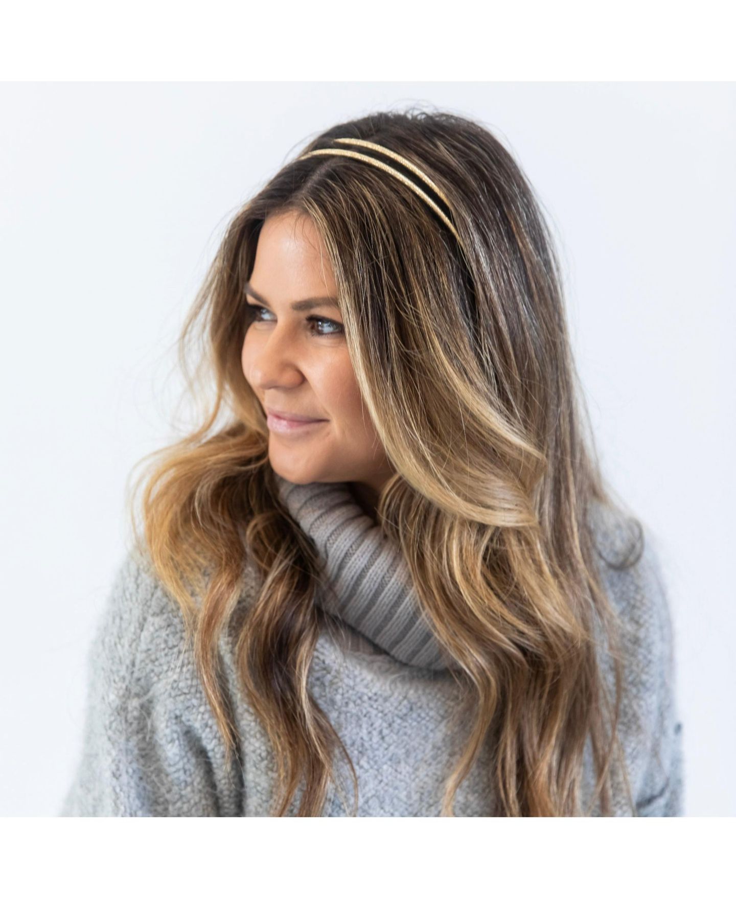 Женские аксессуары для волос Headbands of Hope Thin Double Headband - Gold, цвет: Золотой — фото 2