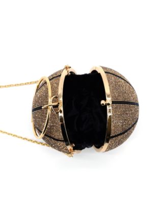 Dribble Small Rhinestone Basketball Clutch Bag