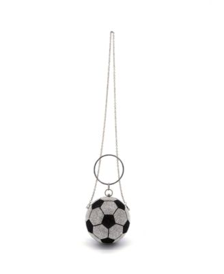 Striker Small Rhinestone Soccer Clutch Bag