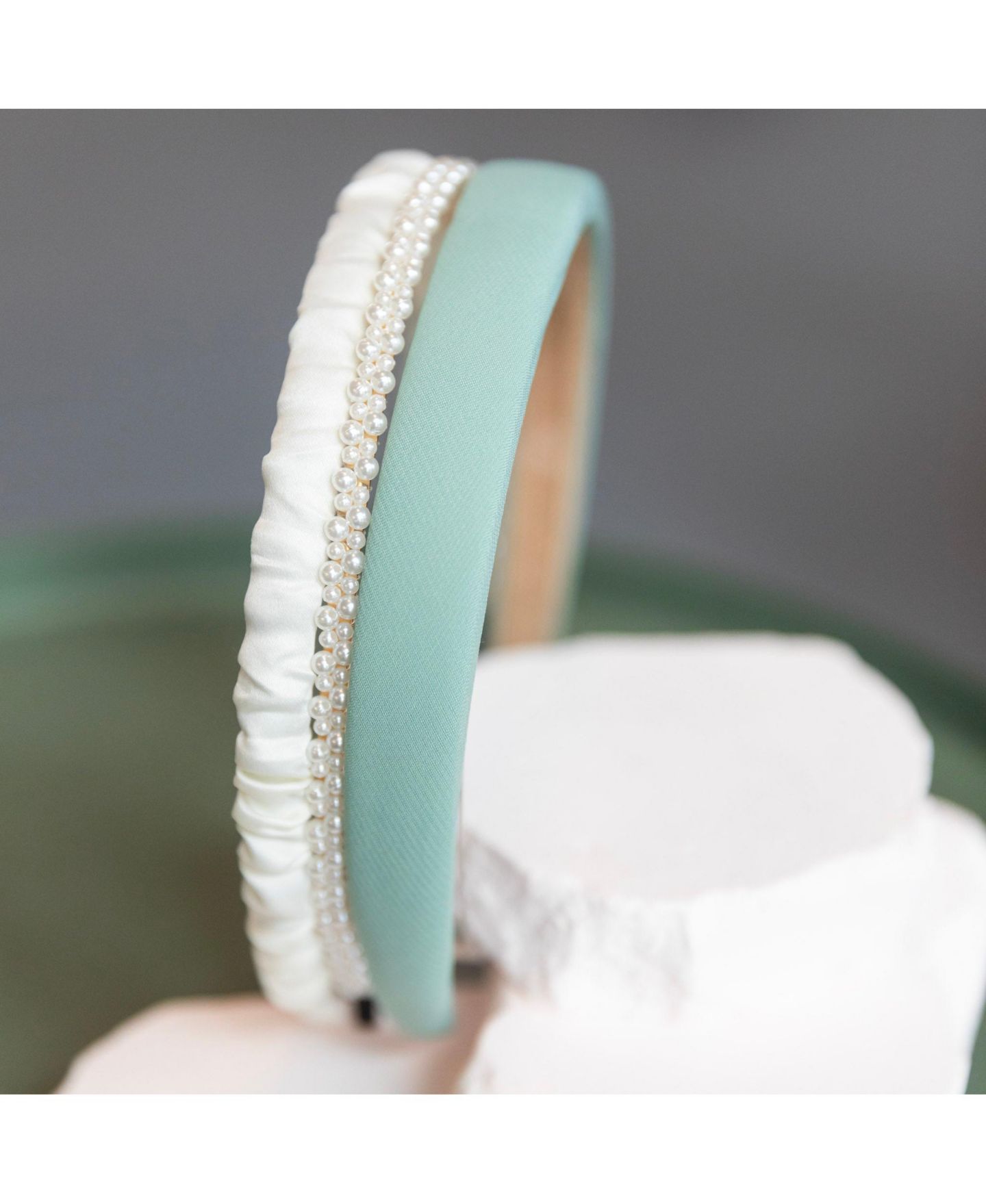 Женские аксессуары Headbands of Hope Classic Headband Set - Green + Cream + Pearl, цвет: Зелёный — фото 10