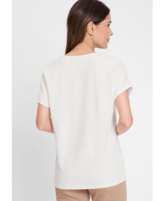 Women's Seersucker V-Neck T-Shirt