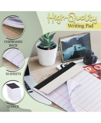 Jr. Legal pad, Small Note Pads Legal Ruled Writing Pad. Perforated Edge. 5" X 8" Canary Yellow, Universal, 50 sheets per Pad (Pack of 12)