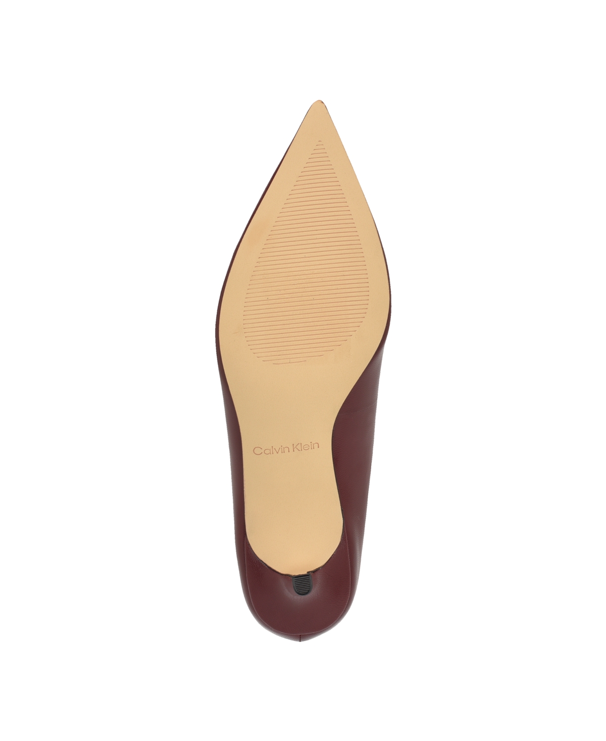 Calvin Klein Voneta Pointed Toe Kitten Heel Pump In Red