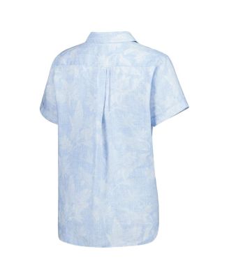Women's Light Blue Alabama Crimson Tide Legacy Leaves Camp Button-Up Shirt