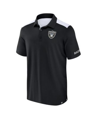 Men's Black/White Las Vegas Raiders Color Block Polo Shirt