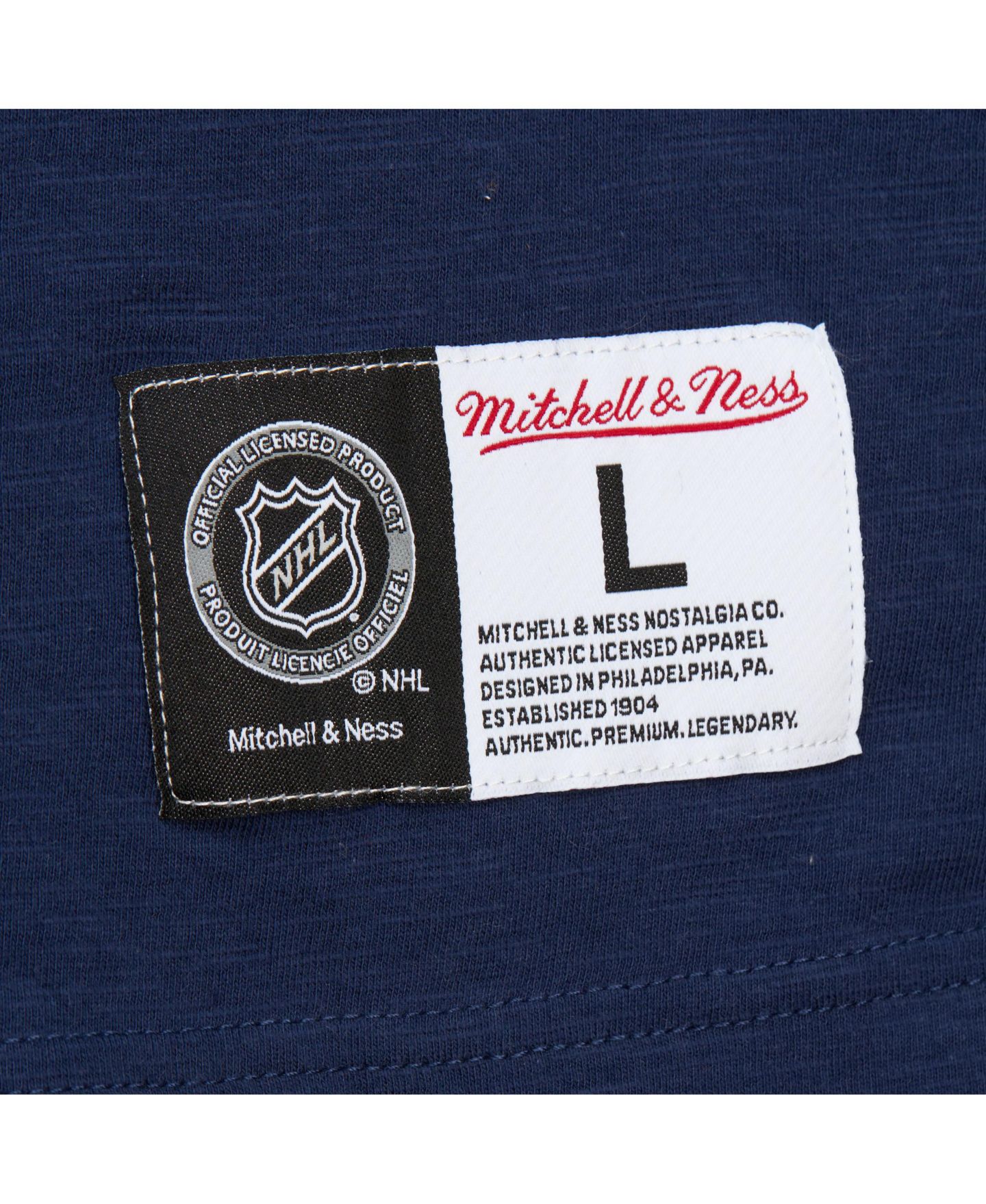 Мужская футболка Mitchell & Ness Navy/Red Washington Capitals Legendary Slub Raglan Long Sleeve — фото 5