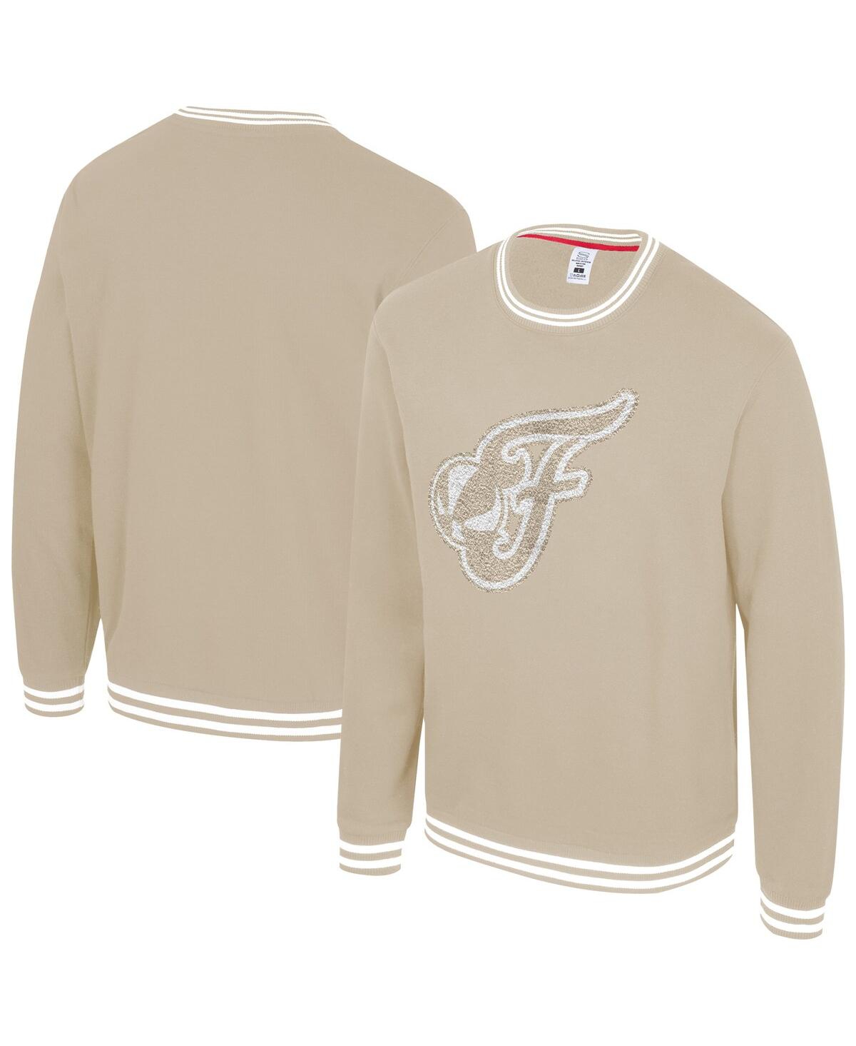 Stadium Essentials Men's And Women's Tan Indiana Fever Club Level Chenille Pullover Sweatshirt