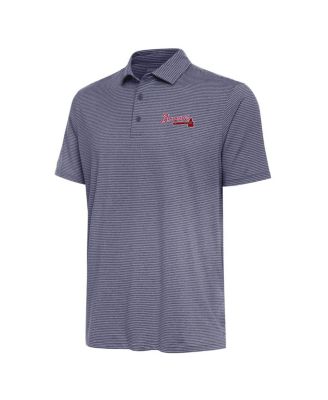 Antigua - Men's Heather Navy Atlanta Braves Scheme Polo