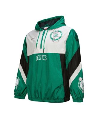 Men's Kelly Green Boston Celtics Hardwood Classics Team Origins Anorak Quarter-Zip Windbreaker Jacket