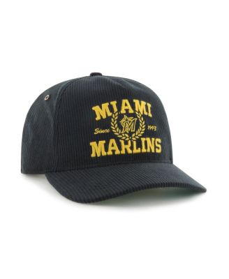 '47 Brand - Men's Black Miami Marlins Laurus Corduroy Hitch Snapback Hat
