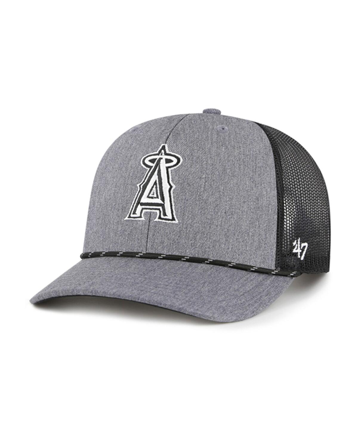 '47 Brand Men's Charcoal Los Angeles Angels Carbon Rope Trucker Adjustable Hat