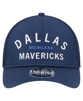 Men's Navy Dallas Mavericks Minimalist A-Frame 9FORTY Trucker Hat