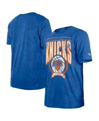 New Era - Men's Blue New York Knicks Throwback Vintage Boxy Mineral Wash T-Shirt