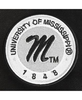 Women's Black Ole Miss Rebels Cropped Pullover Sweatshirt