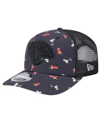 New Era - Men's Navy/Black Jacksonville Jaguars Adventure Drinks Pattern 9SEVENTY Stretch-Snap Hat