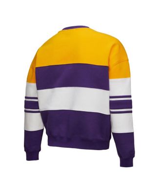X Dannijo Women's Gold/Purple Los Angeles Lakers Blocked Pullover Sweatshirt