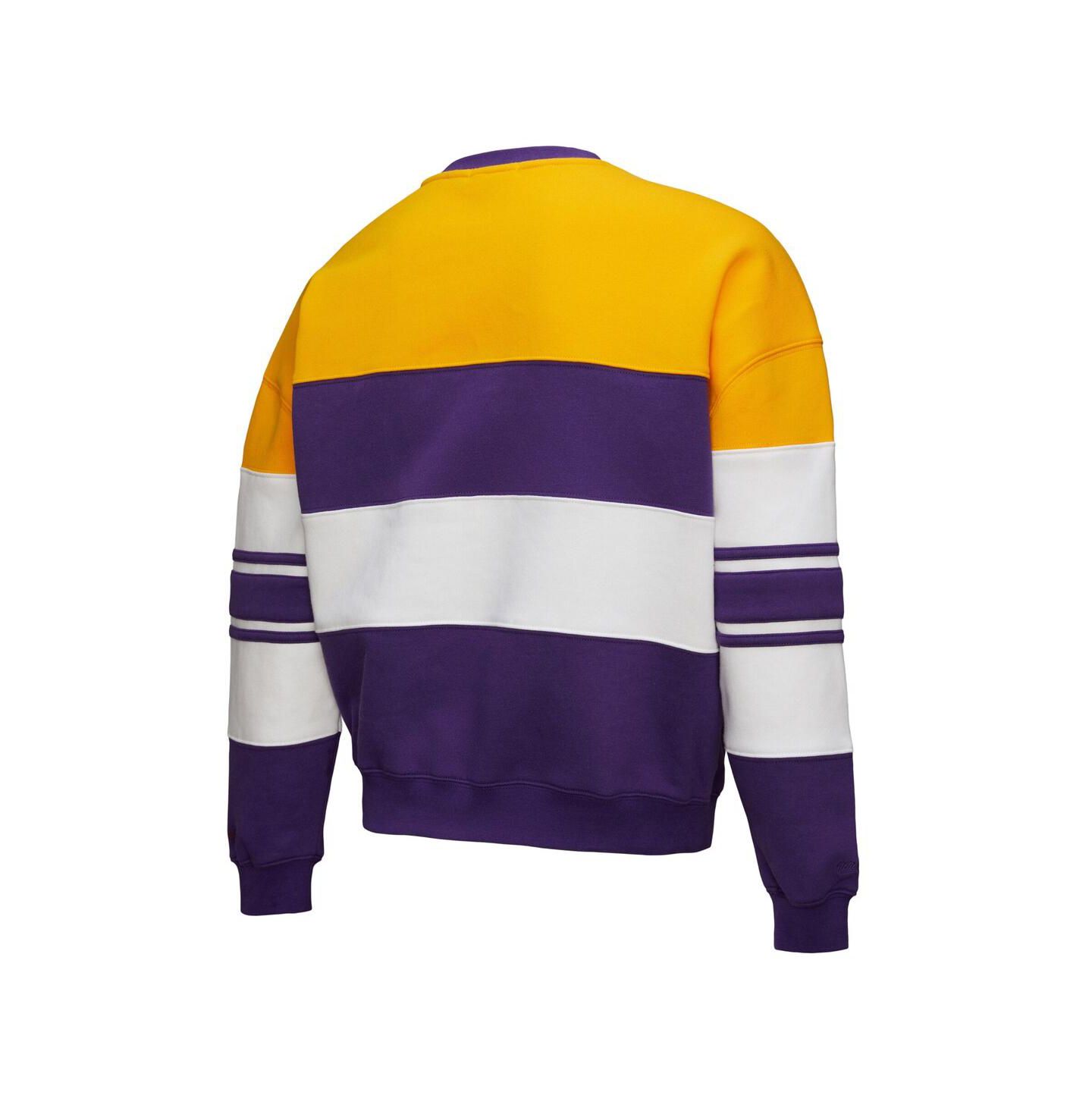 Женская толстовка Mitchell & Ness X Dannijo Gold/Purple Los Angeles Lakers Blocked Pullover — фото 3