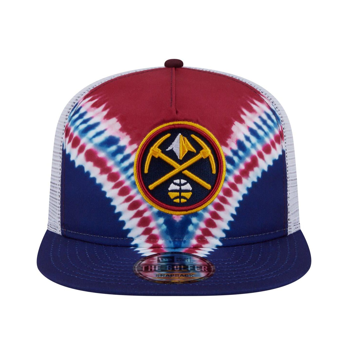 Мужская кепка New Era Navy/Red Denver Nuggets Throwback Dye Golfer Snapback Hat — фото 3
