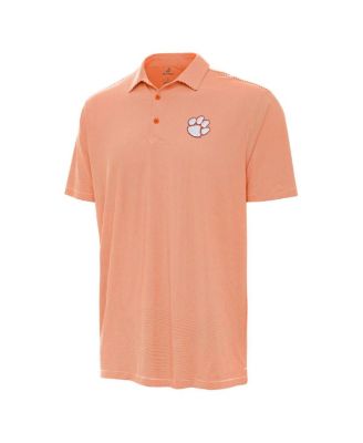 Antigua - Men's Orange Clemson Tigers Twine Polo