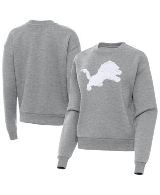 Antigua - Women's Heather Gray Detroit Lions Victory Pullover Sweatshirt