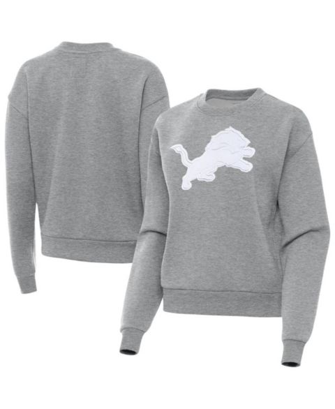 Женская толстовка Antigua Heather Gray Detroit Lions Victory Pullover