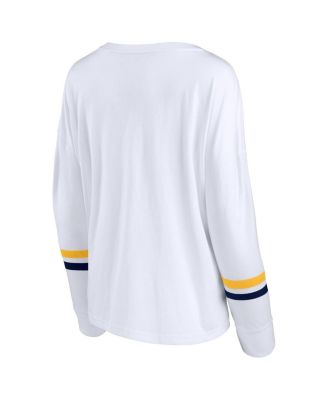 Women's White Cal Bears Retro Power Striped Long Sleeve T-Shirt