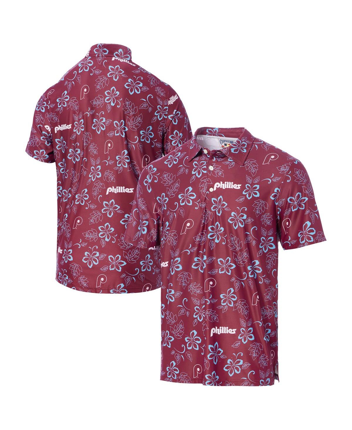 Men's Maroon Philadelphia Phillies Cooperstown Collection Performance Polo Shirt - Maroon