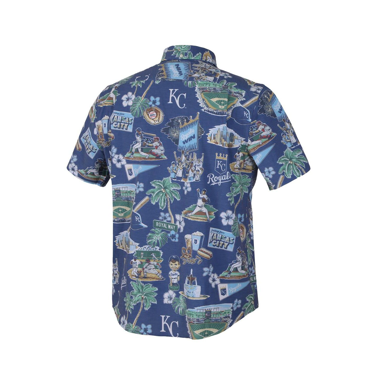 Мужская рубашка Reyn Spooner Royal Kansas City Royals Scenic Tri-Blend Button-Down — фото 3