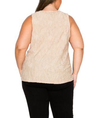 Plus Size Spiral Wave Texture Tank Top