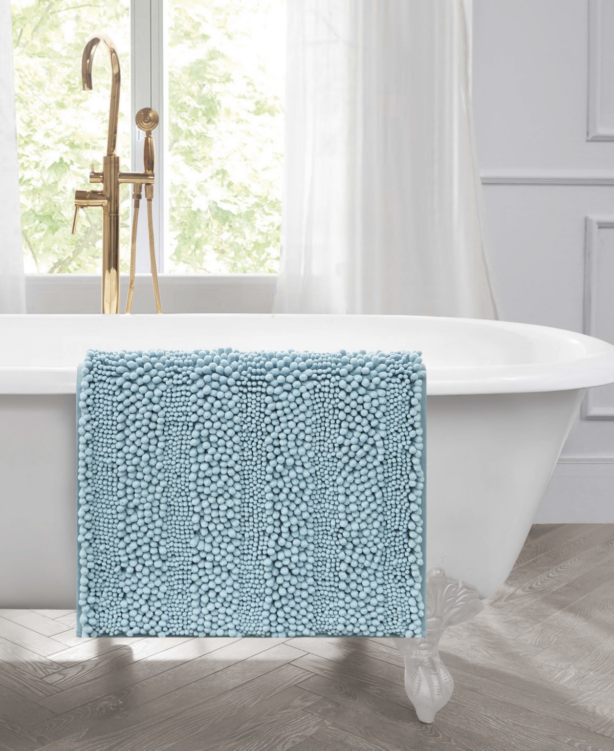 Laura Ashley Astor Chenille Bath Mat, 27" X 45"