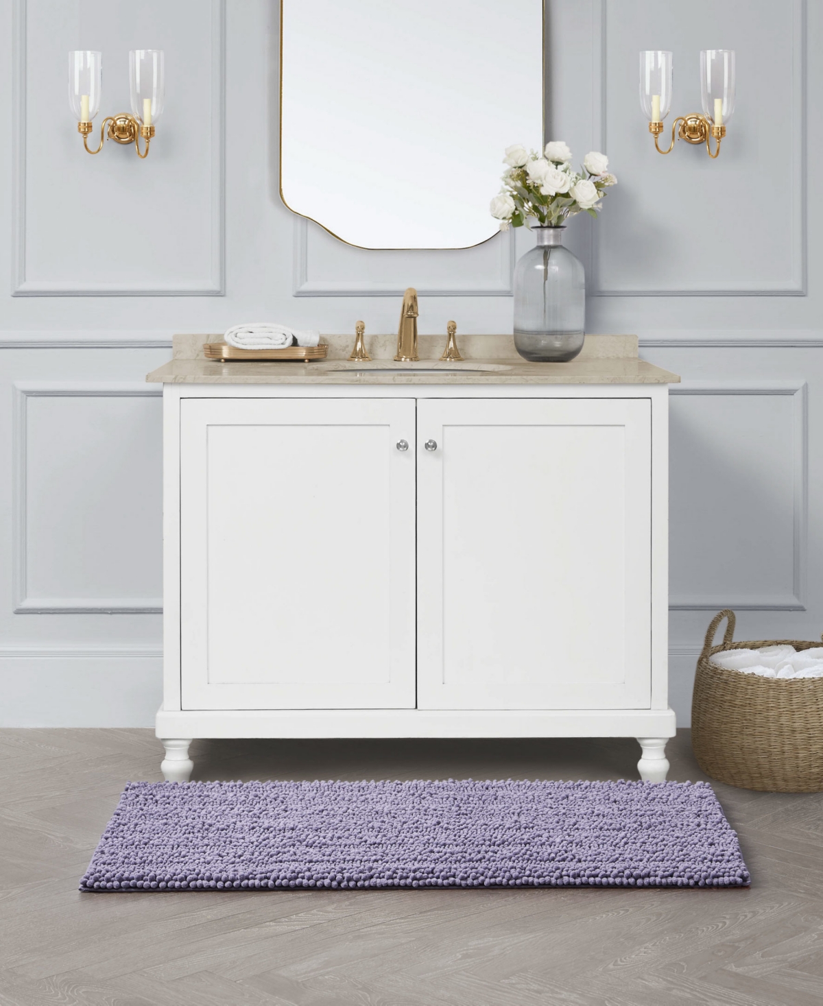 Laura Ashley Astor Chenille Bath Mat, 27" X 45"