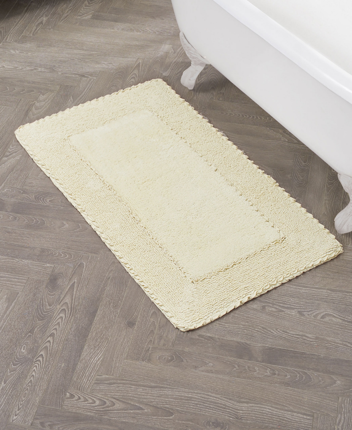 Laura Ashley Cotton Ruffled Bath Rug, 27" X 45"