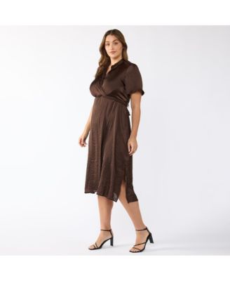 Plus Size Mirage Oasis Satin Wrap Dress