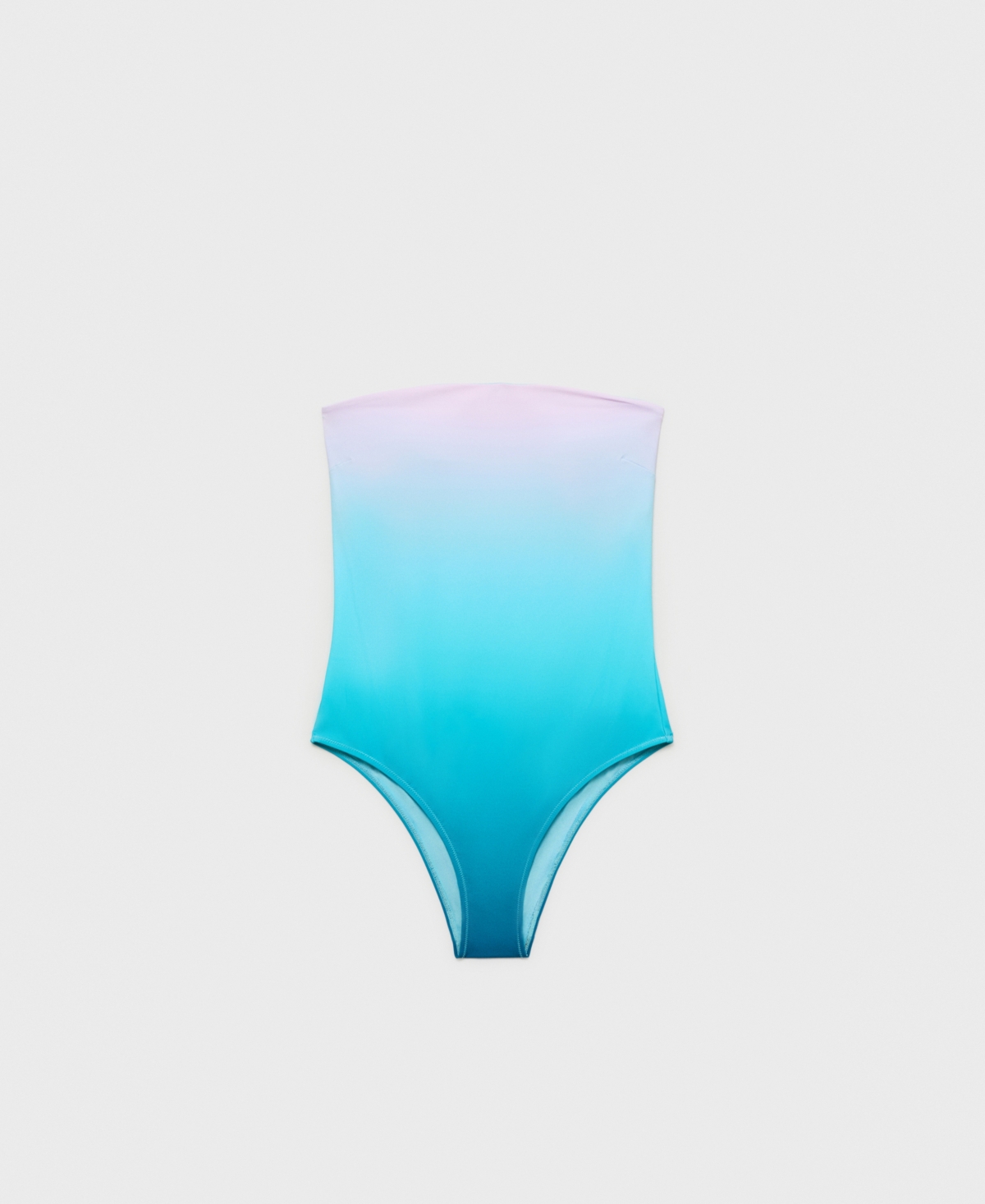 Mango Women's Gradient Effect Strapless Swimsuit In Green