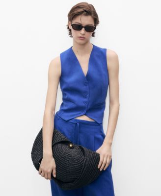 MANGO - Women's Straight Lyocell Suit Vest