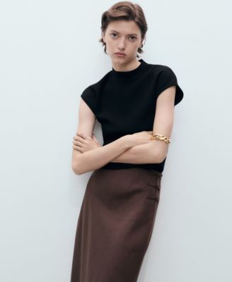 Women's Linen-Blend Straight Skirt