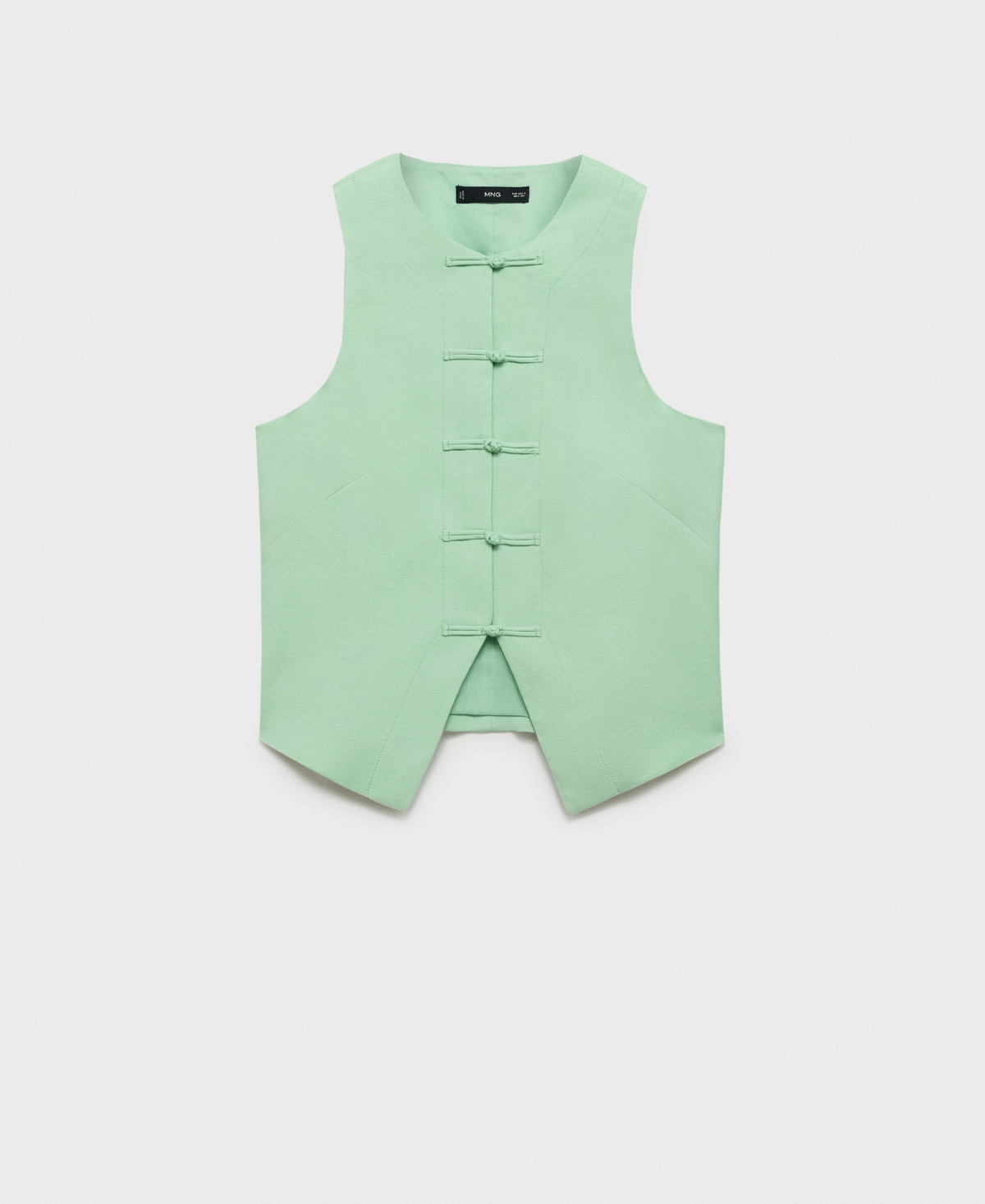 Mango Linen-blend Suit Waistcoat Pastel Green In Green