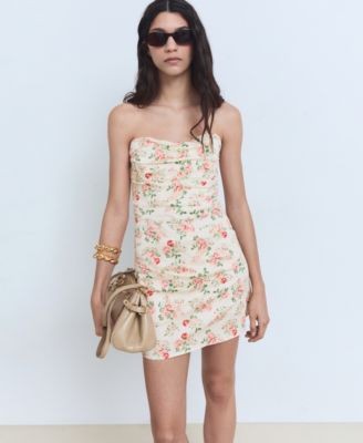 Women's Strapless Floral Dress