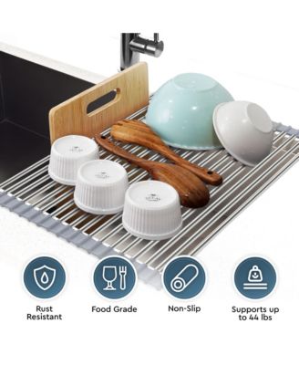 17.5 Inches Multipurpose Roll Up Sink Drying Rack & Trivet