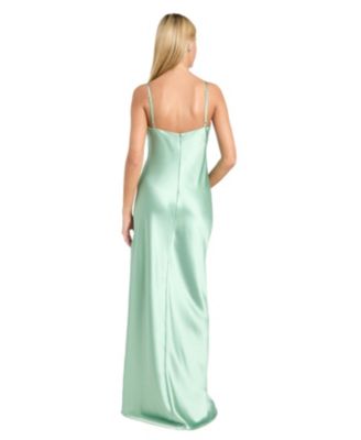 Juniors' Embellished V-Neck Sleeveless Gown