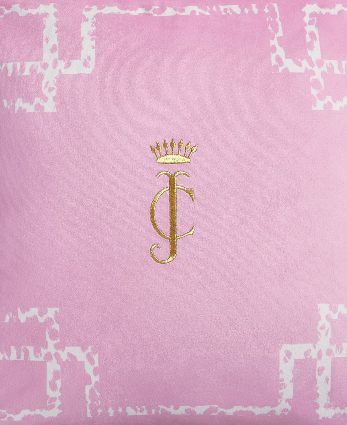 Juicy Couture Lattice Embroidered Velvet Decorative Pillow, 20" X 20"