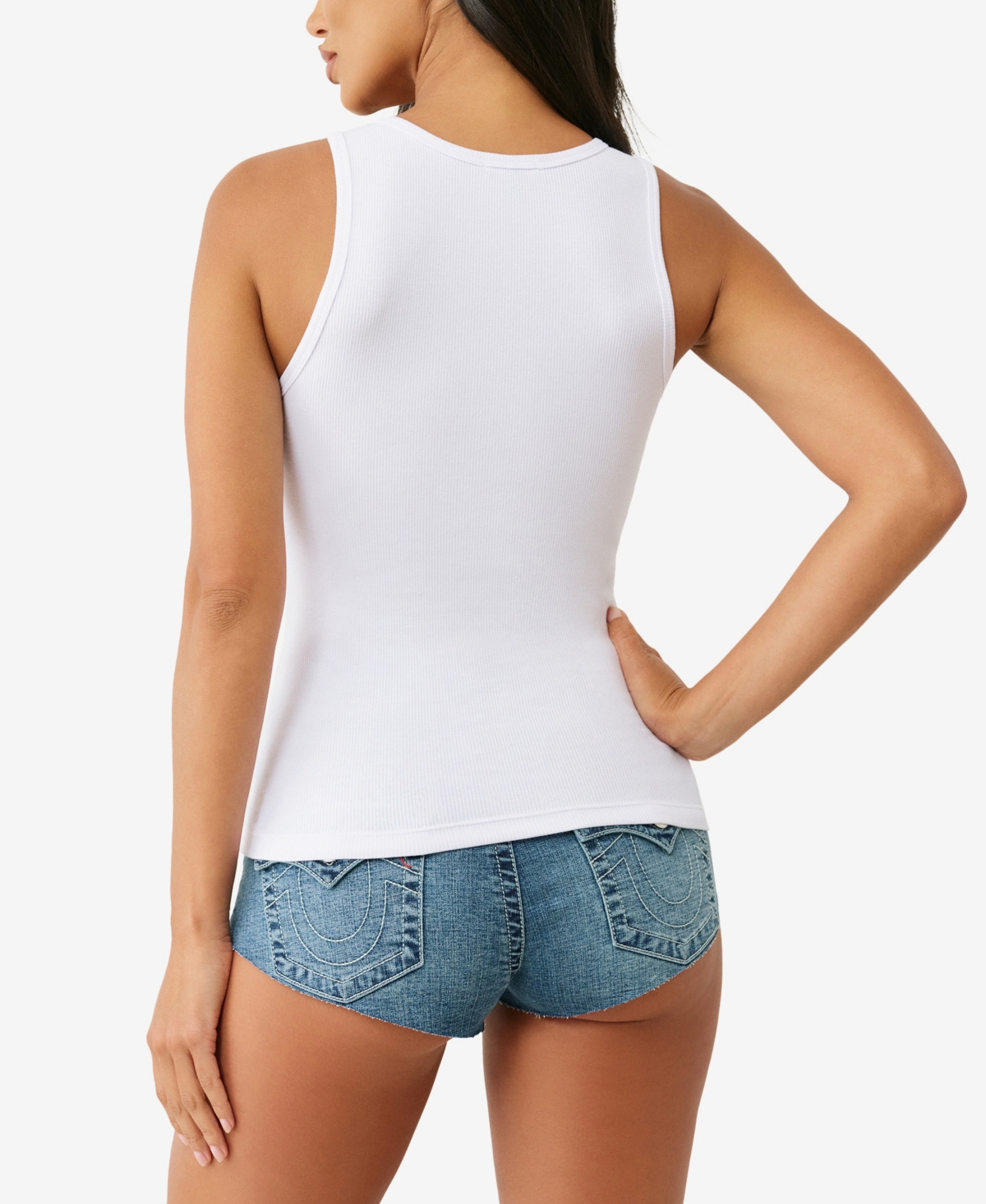 TRUE RELIGION WOMEN'S HERITAGE CLASSIC TANK SCOOP NECK TOP 