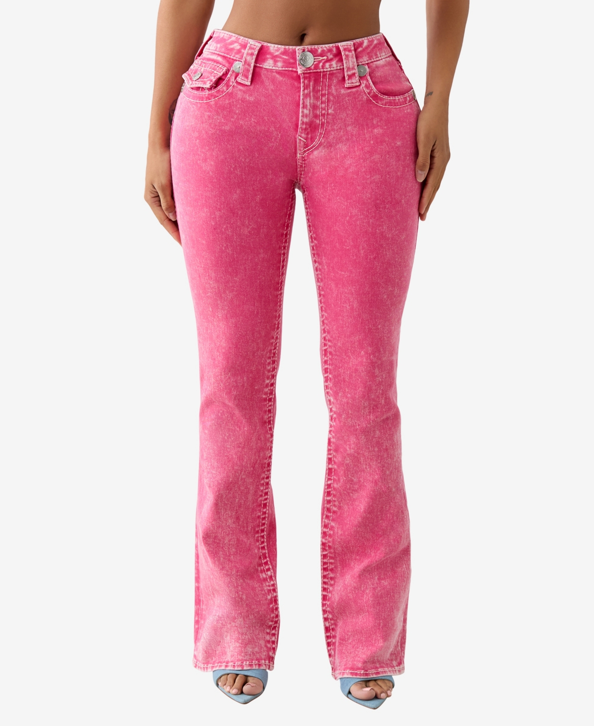 True Religion Women's Becca Big T Bootcut Flap Jeans