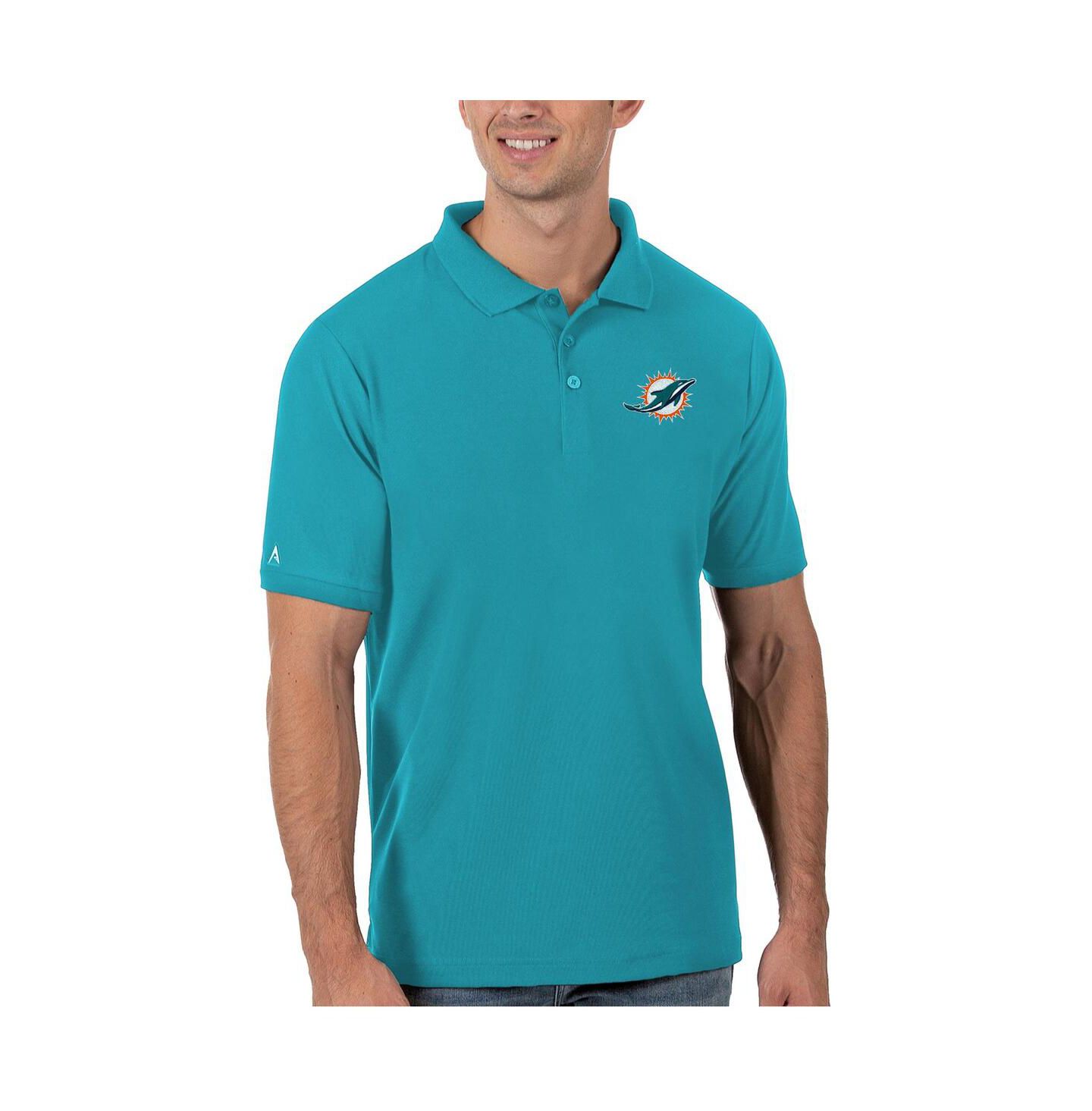 Мужское поло Antigua Aqua Miami Dolphins Legacy Pique Polo Shirt — фото 1