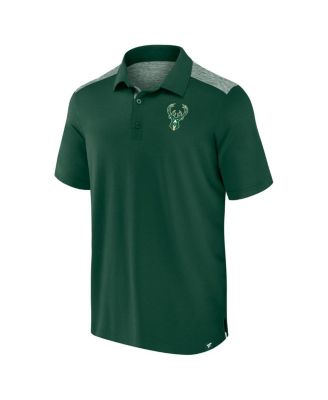 Men's Hunter Green Milwaukee Bucks Iconic Brushed Blocked Polo Shirt