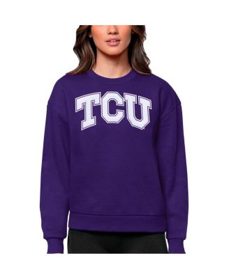 Antigua - Women's Purple TCU Horned Frogs Victory Crewneck Pullover Sweatshirt